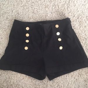 GUESS High Waisted Shorts with Gold Buttons